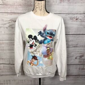 Disney stitch cartoon size small white crewneck sweater